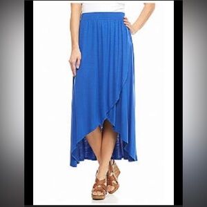 ASOS Green Envelope Vibrant Blue High-Low Skirt